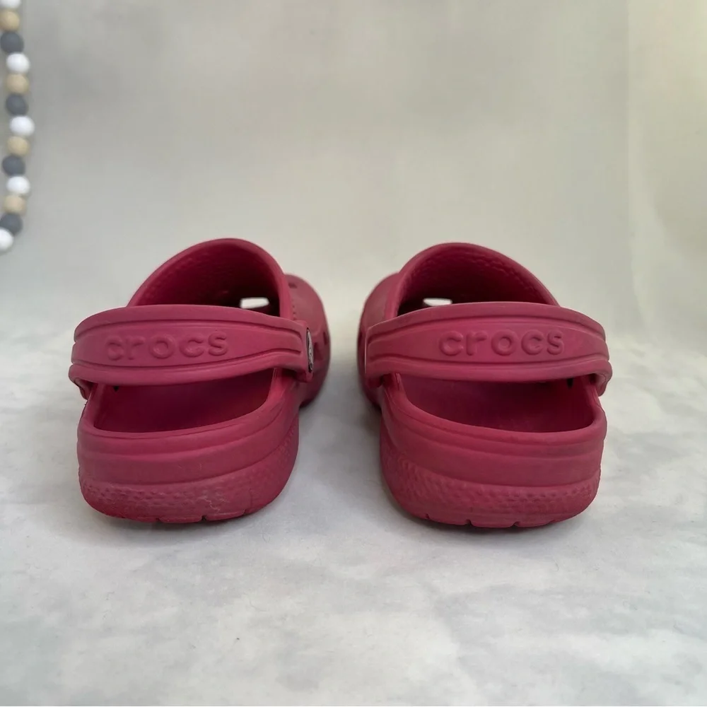 Iconic CROCS Comfort Clogs Red Ventilation Heel Strap water shoes Kids Size C10